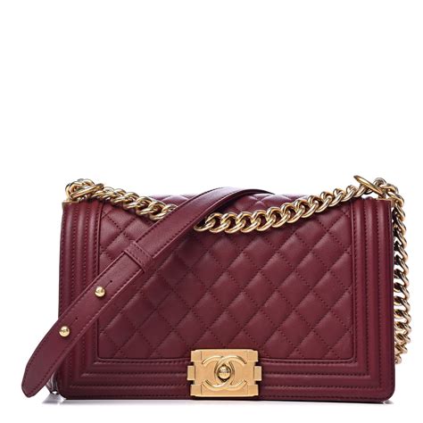 chanel calfskin quilted medium boy flap burgundy bloggers outfit ideas|fashionphile Chanel flap.